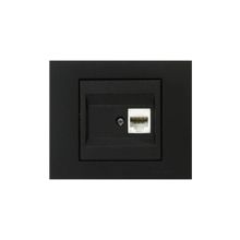 Ovivo Grano RJ45 Cat6 Metalik Siyah Renk Tekli Data Prizi