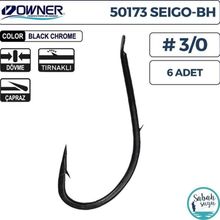 Owner 50173 3/0 Seigo BH 6 Adet Tırnaklı Siyah Çapraz İğne
