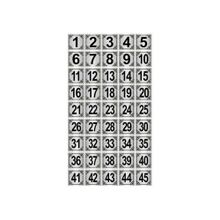Özarslan Dizayn 3.5x3.5 cm Gümüş Renk 45 Adet Metal Kapı Masa Dolap Numara Levhası