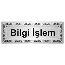 Özarslan Dizayn Bilgi İşlem 7x20 cm Gümüş Renk Metal Yönlendirme Levhası