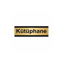 Özarslan Dizayn Kütüphane 7x20 cm Altın Renk Metal Yönlendirme Levhası