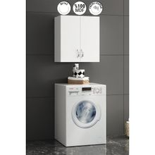 Özceden Komple Mdf 70*60 cm Beyaz Çamaşır Makinesi Üst Dolabı