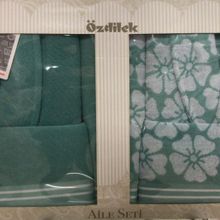 Özdilek Adora Aile Seti Mint-Mint Bornoz Takımı