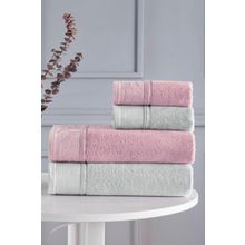 Özdilek Ditsy Gri Pembe Best Hamam Takımı