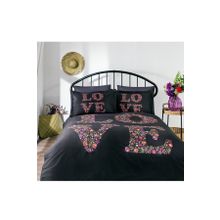 Özdilek Love Bouquet Siyah 200x220 cm Çift Kişilik Nevresim Takımı