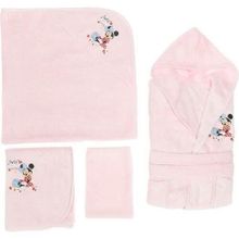 Özdilek Minnie Mouse Nakışlı Bambu Pembe Bebek Bornoz Seti