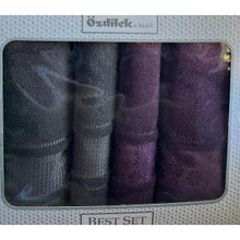 Özdilek Mürdüm Antrasit Blossom Best Set Hamam Takımı