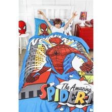 Özdilek Spiderman Newyork Lisanslı Ranforce Kapitone Mavi Tek Kişilik Nevresim Takımı