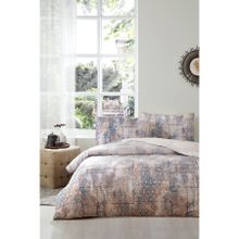 Özdilek Vintage Rug Krem İndigo Çift Kişilik Soft Life Saten Nevresim Takımı