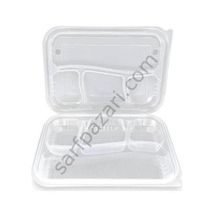 Özge Plastik 4 Bölmeli Sıcağa Dayanıklı Kapaklı Kebap Kabı