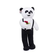 Özgüner Oyuncak 80 cm Ayakta Tulumlu Çiçekli Panda