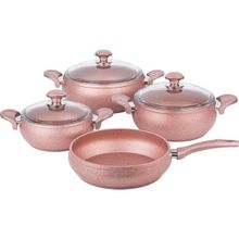 Özkent Güveç Granit 7 Parça 20 cm Rose Gold Tencere Seti
