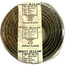 Öznur 3x1,5 TTR 8 m Siyah Tam Bakır Kablo