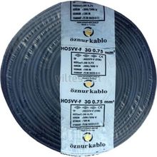 Öznur H05Vv-F 3 x 0.75 mm Siyah Tam Bakır 18 mt Ttr Kablo