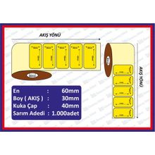 Özsaraç Etiket 30x60cm Eko Termal Kuşe 1 Adet 1000 Sarım Barkod Etiketi