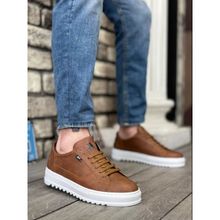 Pabucmarketi T149925 Bağcıklı Taba Beyaz Erkek Spor Ayakkabı