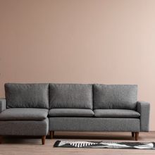 Pafu Lungo Modüler Mini Gri Keten Köşe Koltuk Takımı