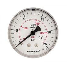 Pakkens Kuru G 1/4 inç 0-40 Bar 63 mm Arkadan Bağlantılı Manometre
