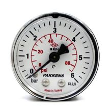 Pakkens Kuru G 1/4 inç 0-6 Bar 63 mm Arkadan Bağlantılı Manometre