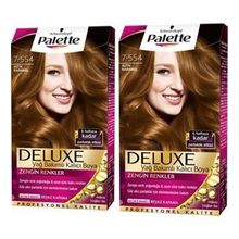 Palette Deluxe 7.554 Altın Karamel 2 Adet Saç Boyası