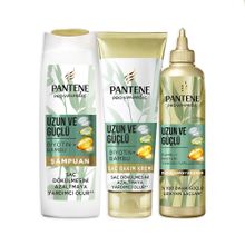 Pantene Uzun ve Güçlü 400 ml Şampuan + 275 ml Şekillendirici Krem + 270 ml Saç Bakım Maskesi