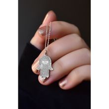 Papatya Silver 925 Ayar Antik ve Etnik Desenli Vintage Fatmaeli Kadın Gümüş Kolye