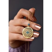 Papatya Silver 925 Ayar Gold Kaplama Gözlü Parlayan Rüya Serisi Harfli Yaşam Çiçeği Kadın Gümüş Kolye
