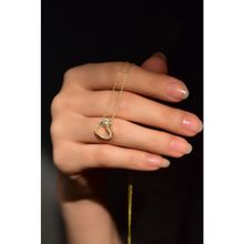 Papatya Silver 925 Ayar Gold Kaplama İncili Kalp Montür Kadın Gümüş Kolye