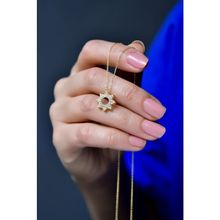 Papatya Silver 925 Ayar Gold Kaplama Zirkon Taşlı Montür Güneş Kadın Gümüş Kolye