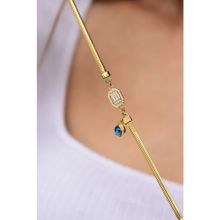 Papatya Silver 925 Ayar Gümüş Gold Kaplama Baget Taşlı Cam Göz Bileklik