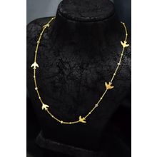 Papatya Silver 925 Ayar Gümüş Gold Kaplama Firuze Mineli Göz Top Zincirli Kesim Kırlangıç Kolye