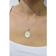 Papatya Silver 925 Ayar Gümüş Gold Kaplama Gözlü Lotus Plaka Kolye