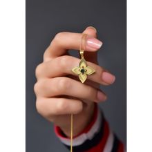 Papatya Silver 925 Ayar Gümüş Gold Kaplama Mayıs Ayı Doğum Taşı Lilyum Çiçeği Kolye