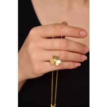 Papatya Silver 925 Ayar Gümüş Gold Kaplama Zirkon Taşlı Frezya Çiçeği Kolye