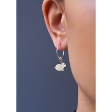 Papatya Silver 925 Ayar Gümüş Kazımalı Tavşan Halka Küpe