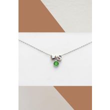 Papatya Silver 925 Ayar Gümüş Rodyum Mini Üç Boyutlu S Harfi Kalp Doğum Taşlı Kolye