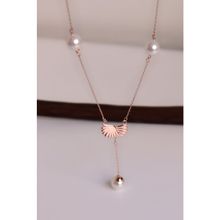 Papatya Silver 925 Ayar Gümüş Rose Kaplama Dorika Toplu Incili Kadın Kolye