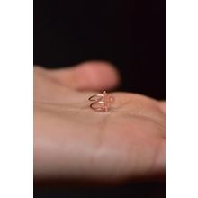 Papatya Silver 925 Ayar Gümüş Rose Kaplama Elif Vav Kıkırdak Küpe