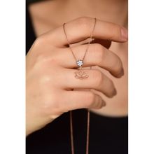 Papatya Silver 925 Ayar Gümüş Rose Kaplama Elmas Montür Çiçek Kesim Lotus Kolye