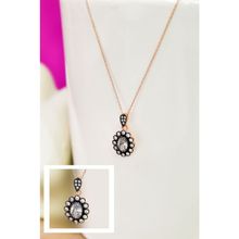 Papatya Silver 925 Ayar Gümüş Rose Kaplama Elmas Montür Kolye