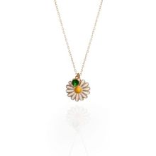 Papatya Silver 925 Ayar Gümüş Rose Kaplama Eylül Ayı Doğum Taşlı Mineli Papatya Kolye