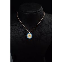 Papatya Silver 925 Ayar Gümüş Rose Kaplama Firuze Zirkon Taşlı Nazar Boncuğu Kolye