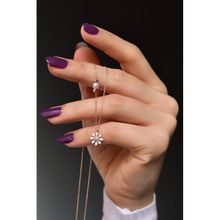 Papatya Silver 925 Ayar Gümüş Rose Kaplama Incili Dorika Toplu Mineli Papatya Kolye