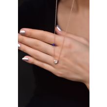 Papatya Silver 925 Ayar Gümüş Rose Kaplama Mineli Nazar Tektaş Kalp Kolye