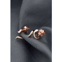 Papatya Silver 925 Ayar Gümüş Rose Kaplama Zirkon Taşlı Yeşil Gözlü Beyaz Mineli Yılan Küpe