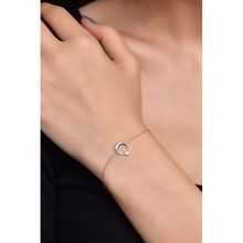 Papatya Silver 925 Ayar Rodyum Kaplama Ay Yıldız Gümüş Bileklik