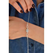 Papatya Silver 925 Ayar Rodyum Kaplama Baget Taşlı Gümüş Bileklik