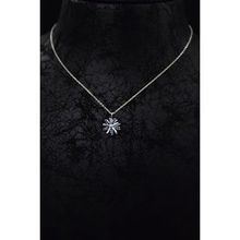 Papatya Silver 925 Ayar Rodyum Kaplama Lacivert Zirkon Taşlı Dönen Güneş Gümüş Kolye