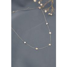 Papatya Silver 925 Ayar Rodyum Kaplama Taşlı Yıldız Gümüş Kolye