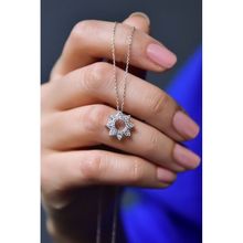 Papatya Silver 925 Ayar Rodyum Kaplama Zirkon Taşlı Montür Güneş Kadın Gümüş Kolye